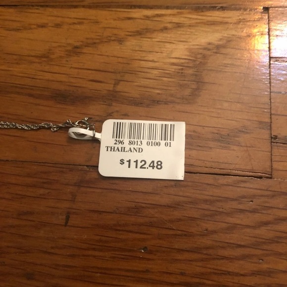 Purple and silver rhinestoned heart necklace - Picture 3 of 4